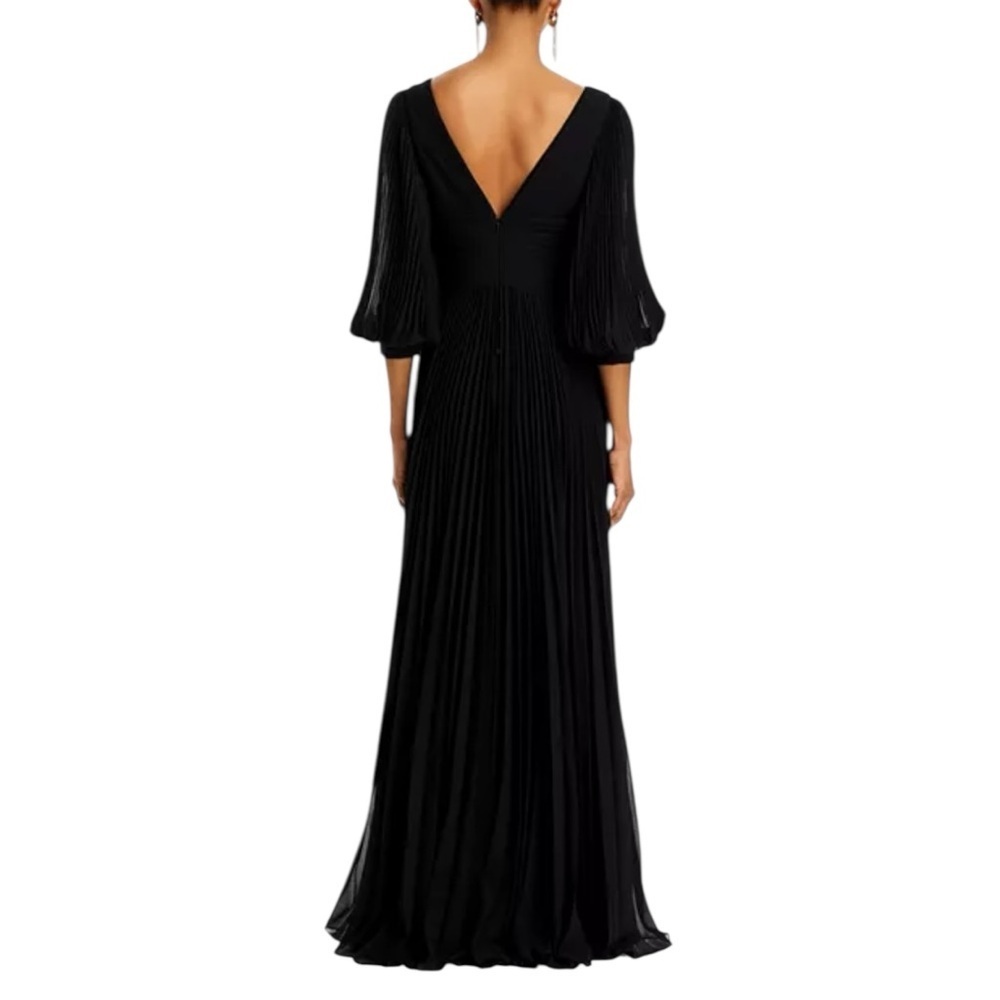 Teri Jon by Rickie Freeman Chiffon Pleated V Neck Gown 209098 - Picture 3 of 8